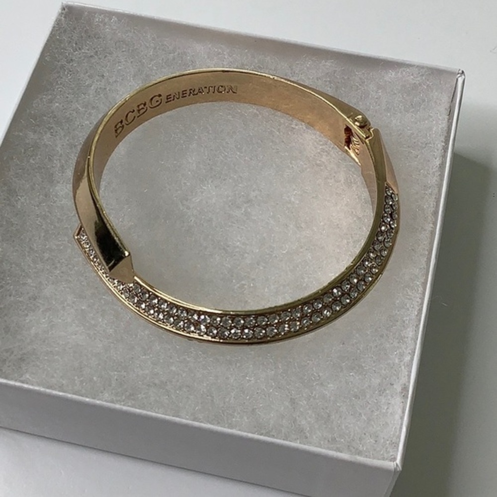Bcbgeneration Crystals Hinge Cuff Bracelet Euc - image 7